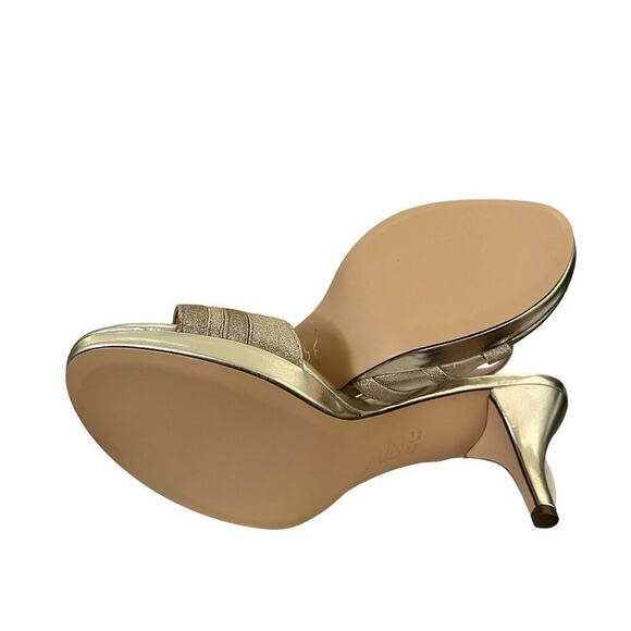 Touch of Nina Nykole Gold Heeled Sandals Size 8.5 Strappy Sparkly Party Shoes - Picture 10 of 12